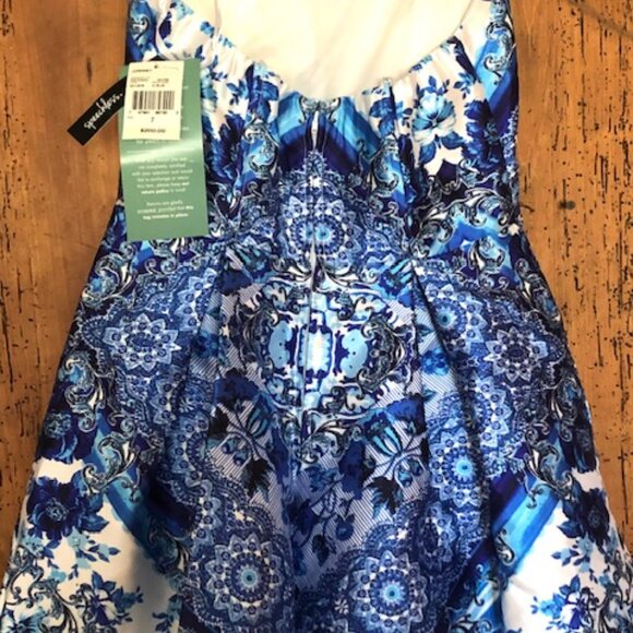 NWT Speechless Prom Formal Chinoiserie Blue White Floral Dress Sz 7 Homecoming - Picture 12 of 16